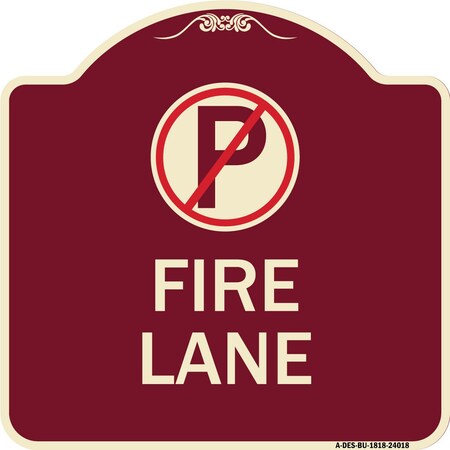 Signmission Fire Lane No Parking Symbol Heavy-Gauge Aluminum Architectural Sign, 18" x 18", BU-1818-24018 A-DES-BU-1818-24018